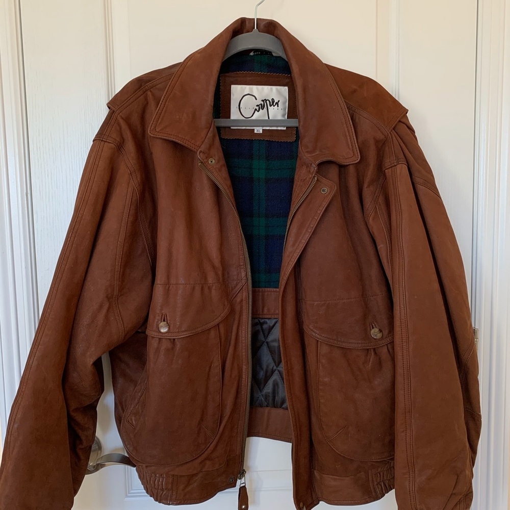Vintage Cooper Collections Leather Bomber Jacket